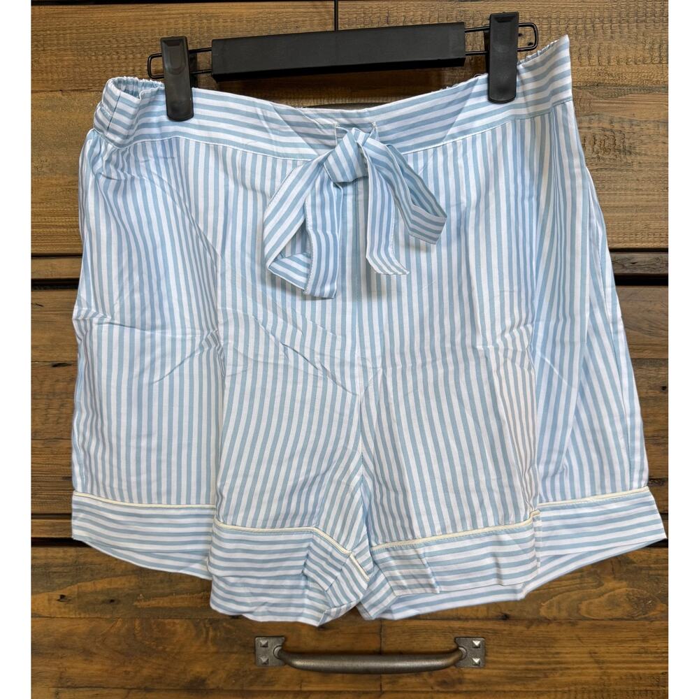 Ettitude Pajama Boxer Short Womens Sz L Organic Bamboo Lyocell Sleepwear Striped